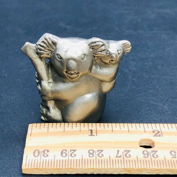 Vintage Royal Selangor Pewter Koala Bear Mom Baby Miniature Figurine- Retired - Picture 7 of 8